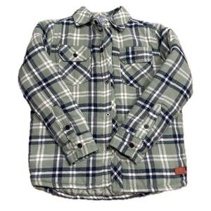 Green Plaid Button Up Spring Jacket / Shacket